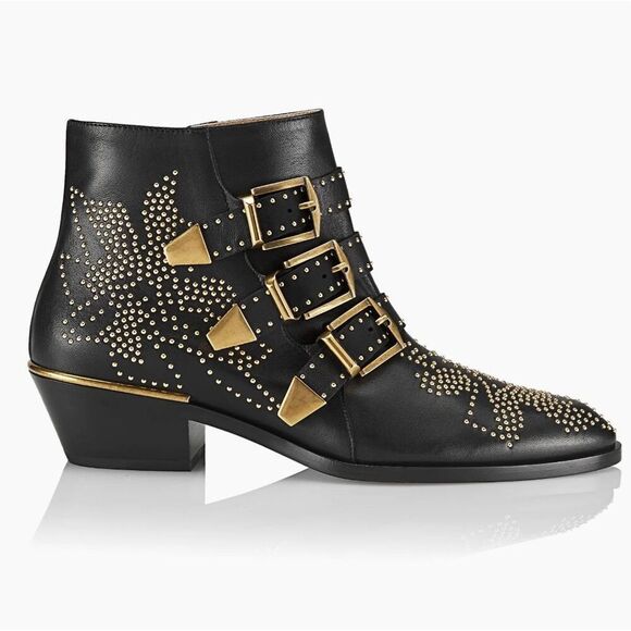 Chloé Susanna Studded Leather Ankle Boots - Picture 1 of 9